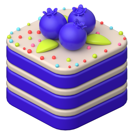 Blue Berry Cake  3D Icon