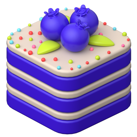 Blue Berry Cake  3D Icon