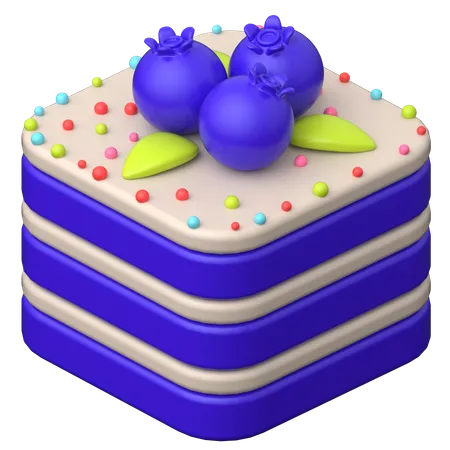 Blue Berry Cake  3D Icon