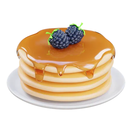 Blue Berry Pancake  3D Icon