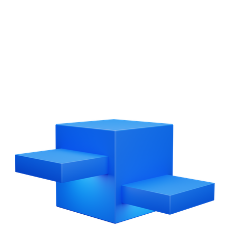 Blue Box Podium 3D Icon