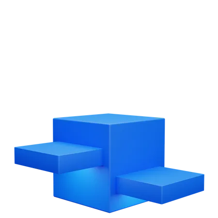 Blue Box Podium  3D Icon