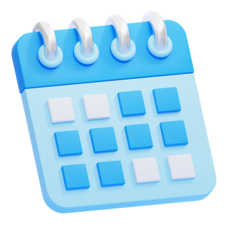 青いカレンダー  3D Icon