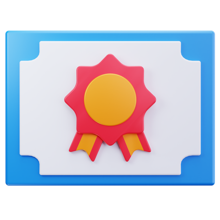 Blue Certificate  3D Icon