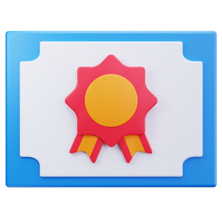 Blue Certificate  3D Icon