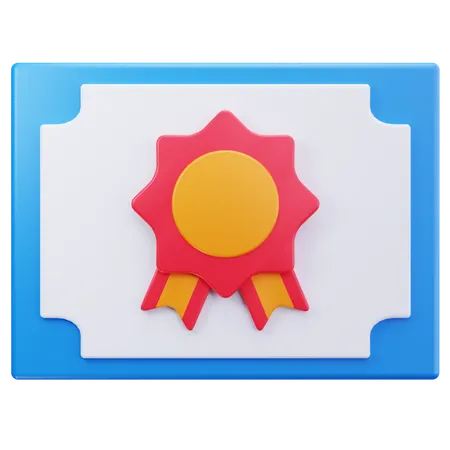 Blue Certificate  3D Icon