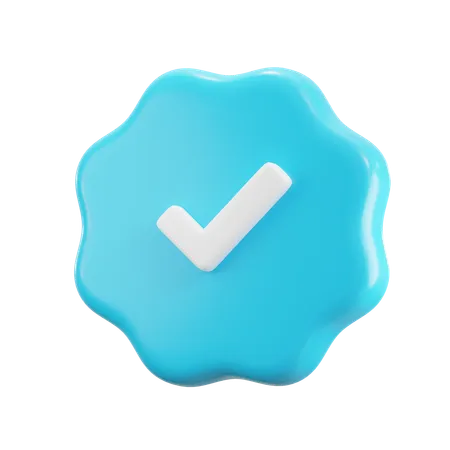 Blue Check Mark  3D Icon