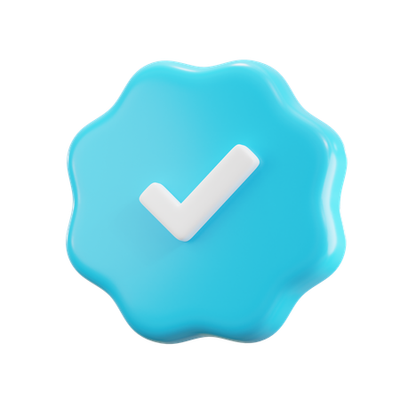 Blue Check Mark  3D Icon