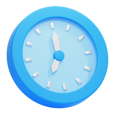 青い時計  3D Icon