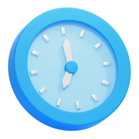파란색 시계  3D Icon