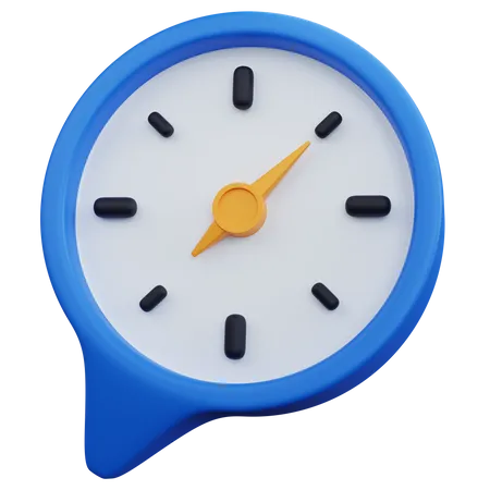 Blue Clock Chat  3D Icon