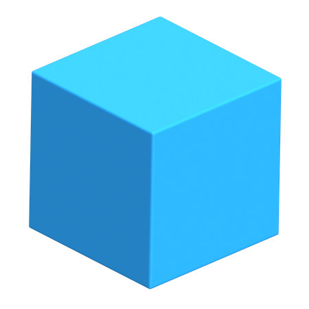 Blue Cube  3D Icon