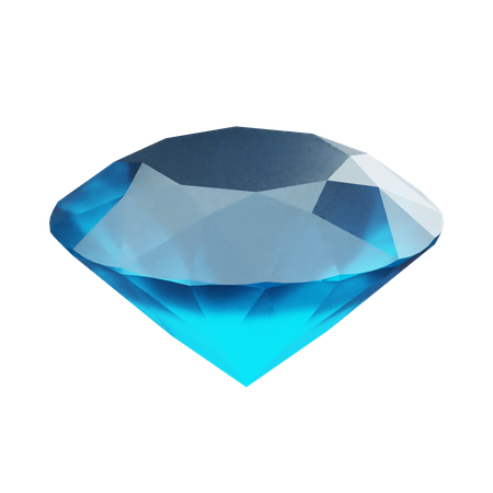 Blue Diamond Gem  3D Illustration