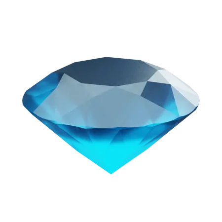 Blue Diamond Gem  3D Illustration