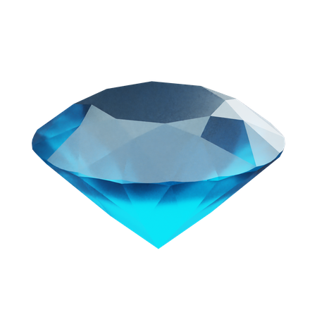 Blue Diamond Gem 3D Illustration