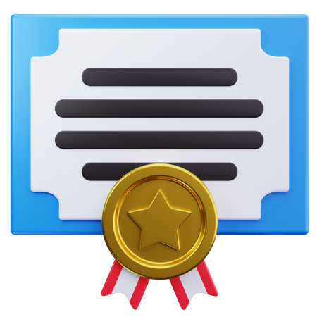Blue Diploma  3D Icon