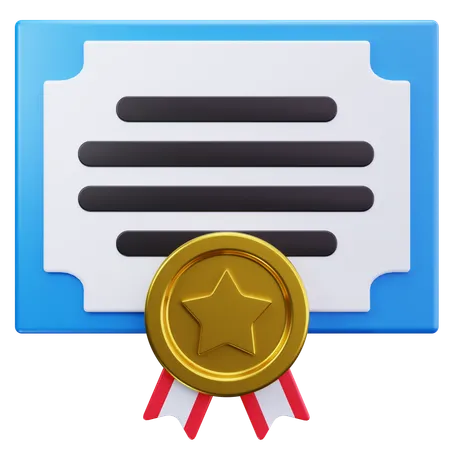 Blue Diploma  3D Icon
