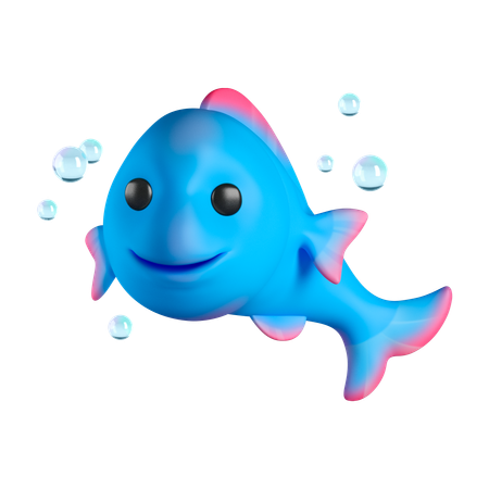 Blue fish  3D Icon