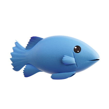 Blue Fish  3D Icon