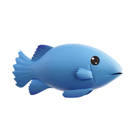 Blue Fish  3D Icon