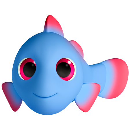 Blue Fish  3D Illustration