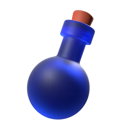 Blue Flask 3D Illustration