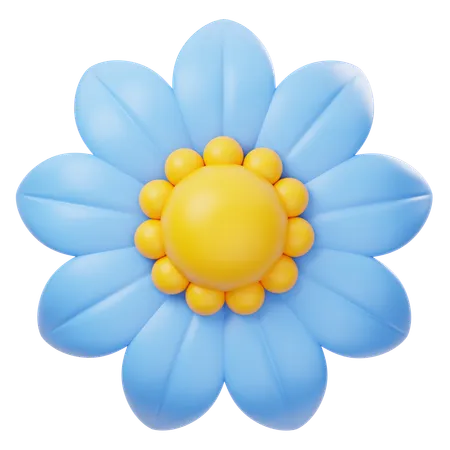 Blue Flower  3D Icon