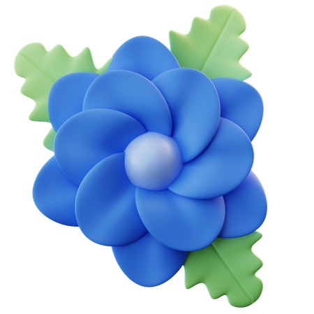 Blue Flower  3D Icon