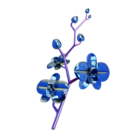 Blue Flower  Decoration  3D Icon