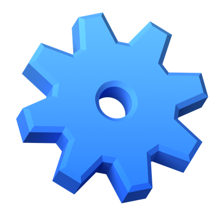 Blue Gear Wheel  3D Icon