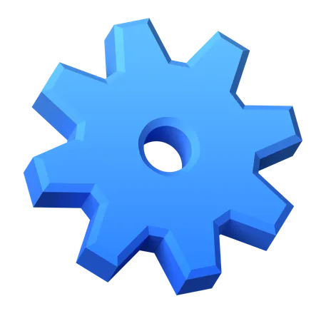 Blue Gear Wheel  3D Icon