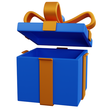 Blue Gift Box  3D Icon