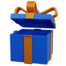 3d gift box surprise illustration