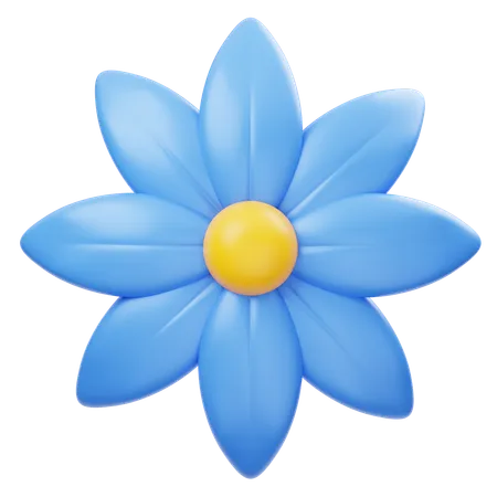 Blue Gradient Flower  3D Icon