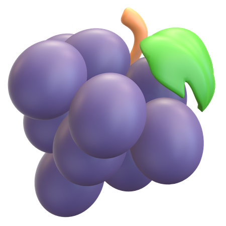 Blue Grape  3D Illustration