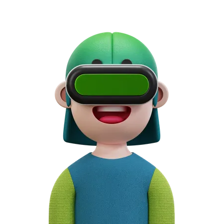 Blue Green Shirt Woman  3D Icon