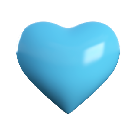 Blue Heart  3D Icon