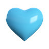 3d blue heart emoji
