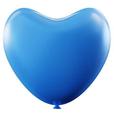 Blue Heart Balloon  3D Icon