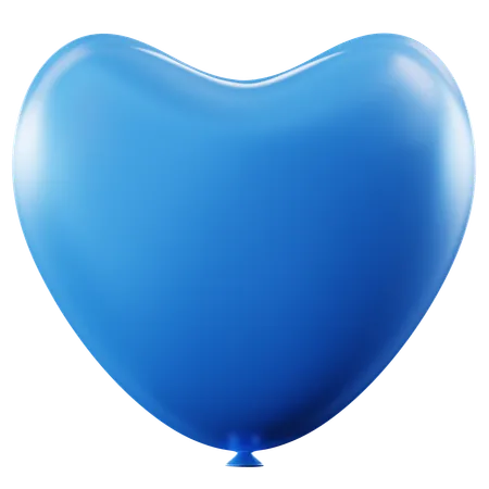 3 D Illustration Blue Heart Balloon 3D Icon