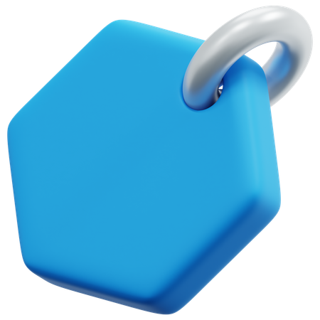 Blue Hexagon Tag  3D Icon