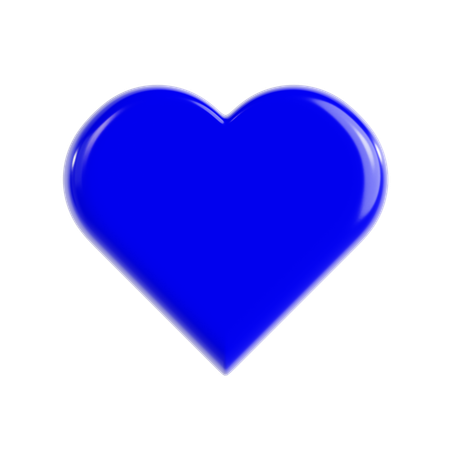 Blue Love Emoji  3D Icon