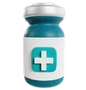 Blue Medicine Bottle With Cross