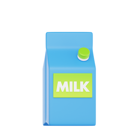 Blue Packaged Milk  3D Icon
