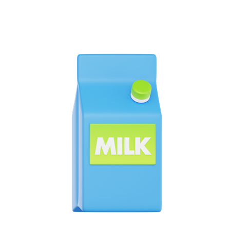 Blue Packaged Milk  3D Icon