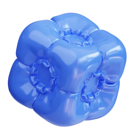 Blue party balloon  3D Icon