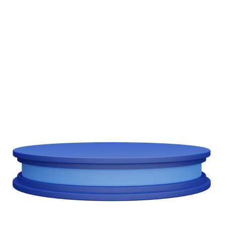 Blue pedestal podium 3D Illustration