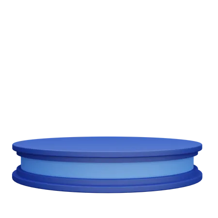 Blue pedestal podium  3D Illustration