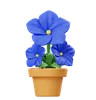 Blue Petunia Flower Pot