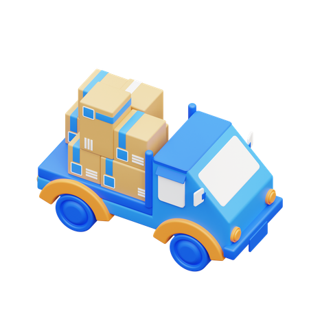 Blue Pick Up By Car Delivery  3D Icon
